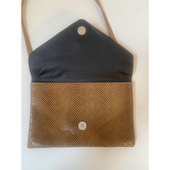 Due Fratelli Purse Genuine Leather Crossbody Bag Tan Brown Stylish Fun - Picture 3 of 11